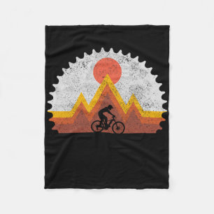Mountain Bike Vintage Retro Mtb Downhill Biking Cy Fleece Blanket