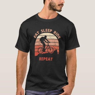 Mountain Bike Vintage Sunset Downhill Biking Cycli T-Shirt