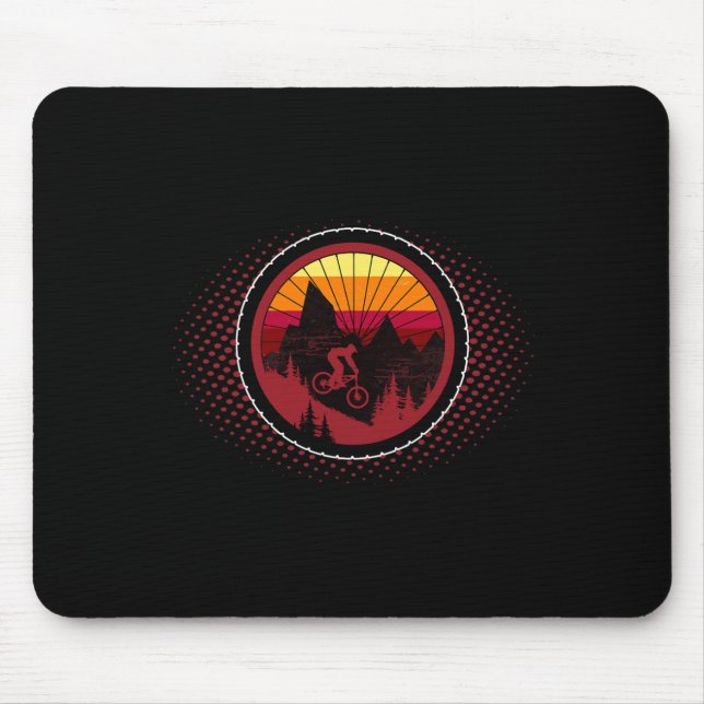 Mountain Bike Wheel - Mtb Distressed Mountain Biki Mouse Pad (Front)