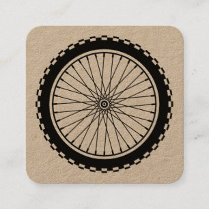 Mountain Bike Wheel Square Business Card