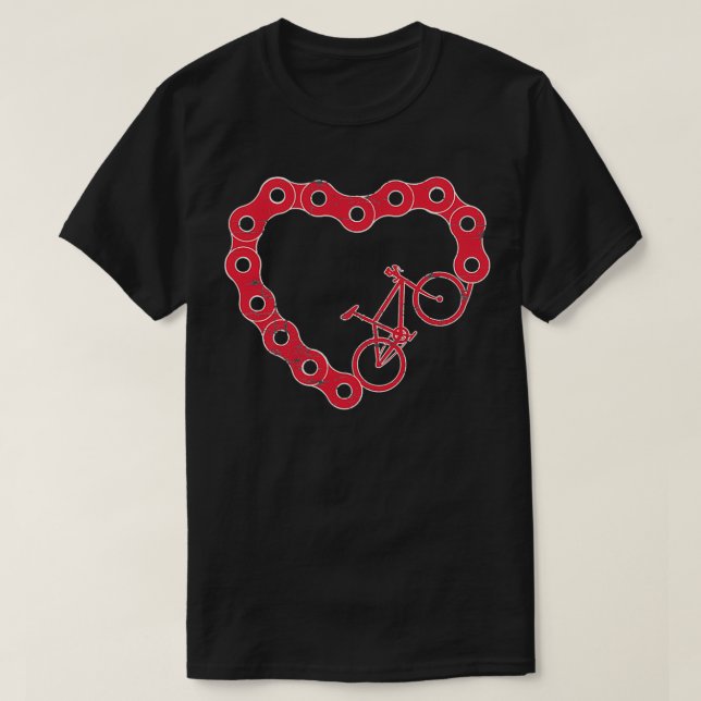 Mountain Bikecyclist Valentines  T-Shirt (Design Front)