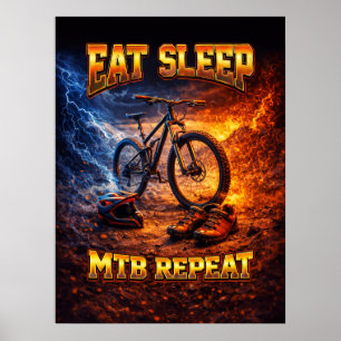 Mountain Biker Bootleg Style Poster