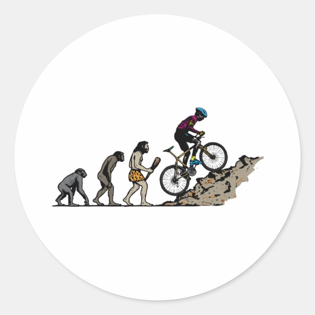 Mountain Biker Classic Round Sticker (Front)