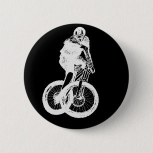 Mountain Biker MTB BMX CYCLIST 6 Cm Round Badge