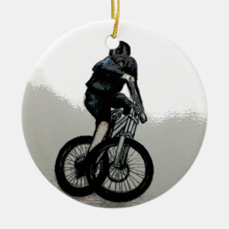 Mountain Biker MTB BMX CYCLIST Ceramic Tree Decoration