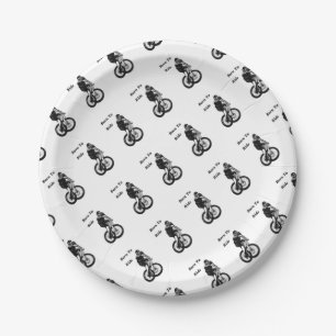 Mountain Biker MTB BMX CYCLIST Cyclo cross Paper Plate