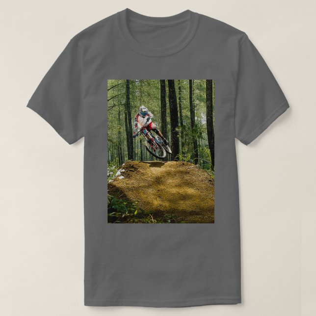 Mountain Biker over Jump  T-Shirt (Design Front)