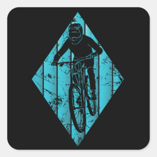 Mountain Biker Vintage Square Sticker