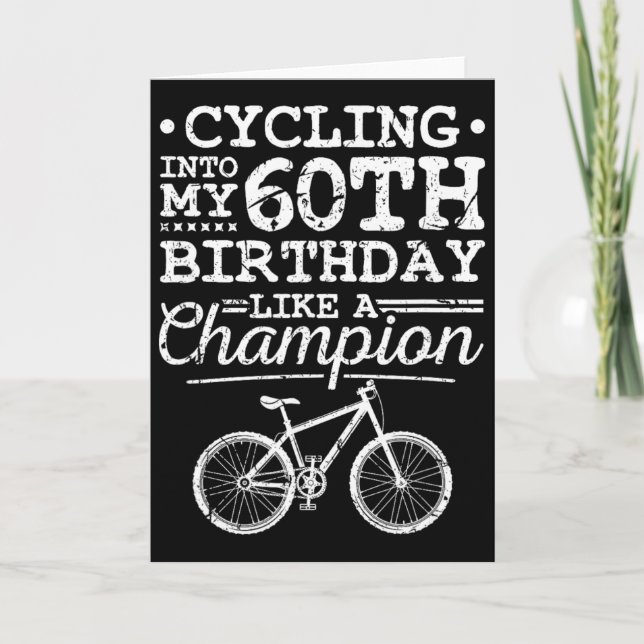 Mountain Biking 60th Birthday Men Mtb  Card (Front)