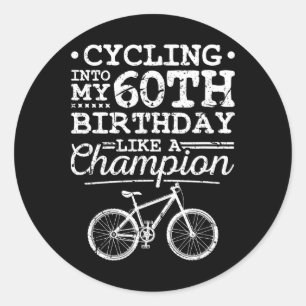 Mountain Biking 60th Birthday Men Mtb Classic Round Sticker