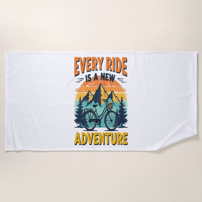 Mountain Biking Adventure Beach Towel (Front)
