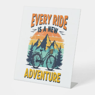 Mountain Biking Adventure Pedestal Sign