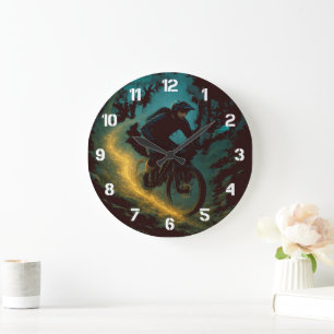 Mountain Biking Adventure Wall Design Large Clock