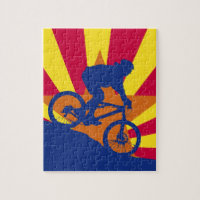 Mountain biking Arizona flag