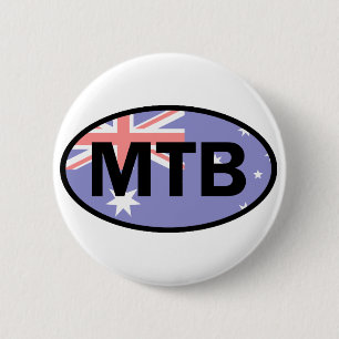 Mountain Biking Australia Flag 6 Cm Round Badge