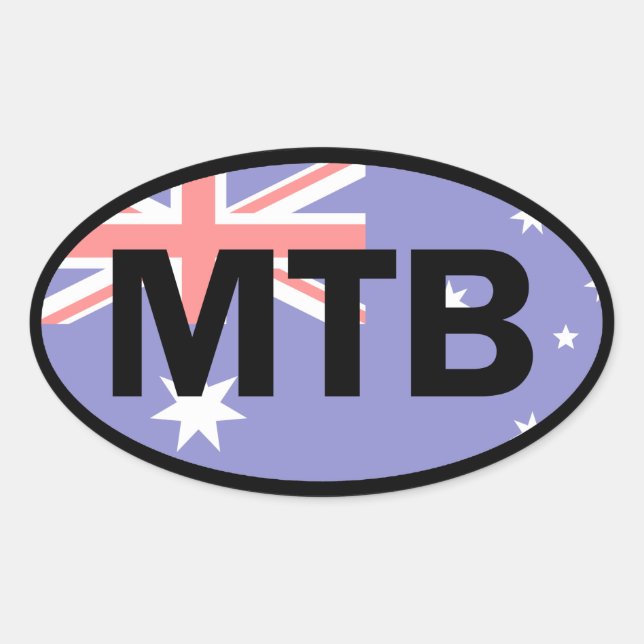 Mountain Biking Australia Flag Oval Sticker (Front)