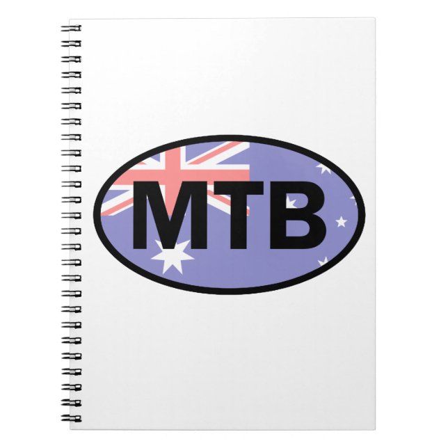Mountain Biking Australia Flag Spiral Notebook (Front)