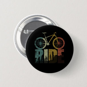 Mountain biking bikerider 6 cm round badge