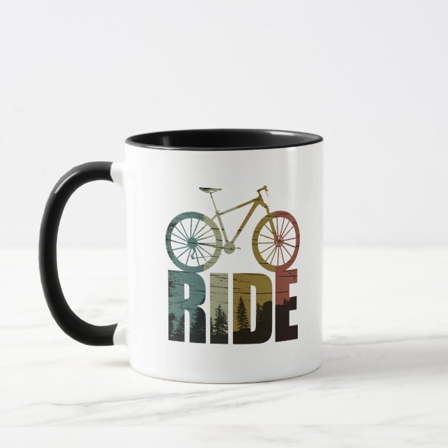 Mountain biking bikerider mug (Left)