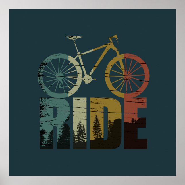 Mountain biking bikerider poster (Front)