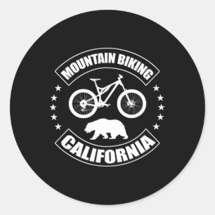 Mountain Biking California Shirt - Mtb Mountain Bi Classic Round Sticker