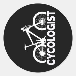 Mountain Biking Cycologist Vertical Graphic Design Classic Round Sticker