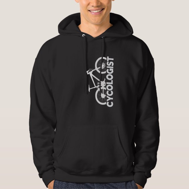Mountain Biking Cycologist Vertical Graphic Hoodie (Front)
