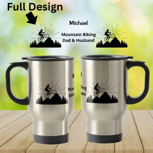 Mountain Biking Dad And Husband Travel Mug