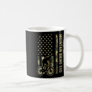 Mountain Biking Dad Camouflage American Flag Fathe Coffee Mug