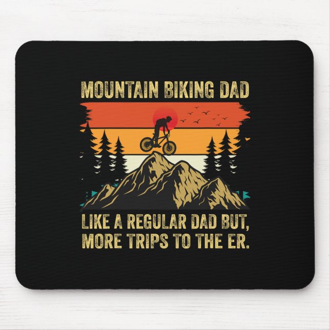 Mountain Biking Dad Funny Mens Cycling  Mouse Pad (Front)