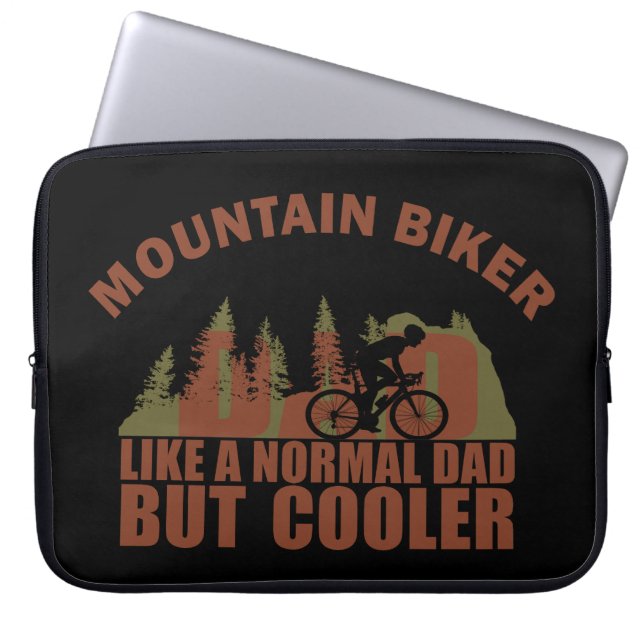 Mountain biking dad laptop sleeve (Front)