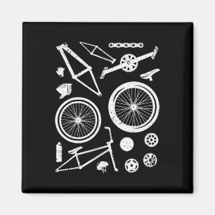 Mountain Biking Disembled Bike Parts Sprocket Diag Magnet