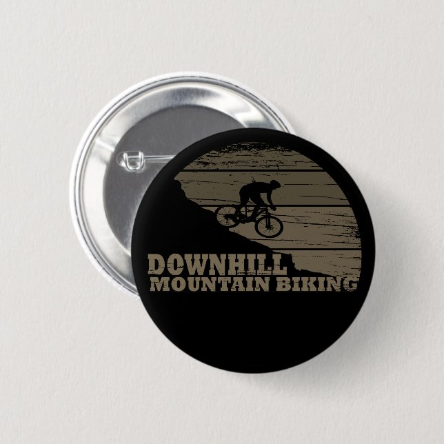 Mountain biking Downhill 6 Cm Round Badge (Front & Back)