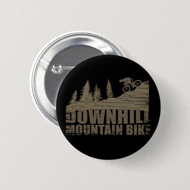 Mountain biking Downhill 6 Cm Round Badge (Front & Back)