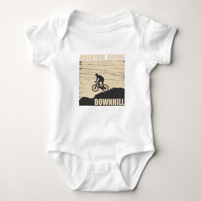 Mountain biking Downhill Baby Bodysuit (Front)