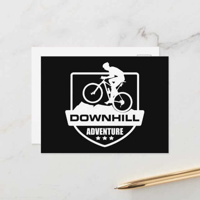 Mountain biking Downhill Holiday Postcard (Front/Back In Situ)
