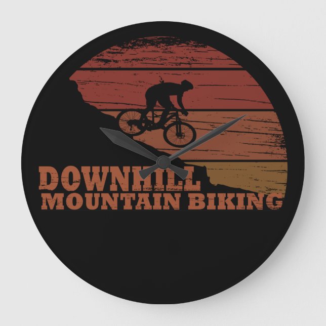 Mountain biking Downhill Large Clock (Front)