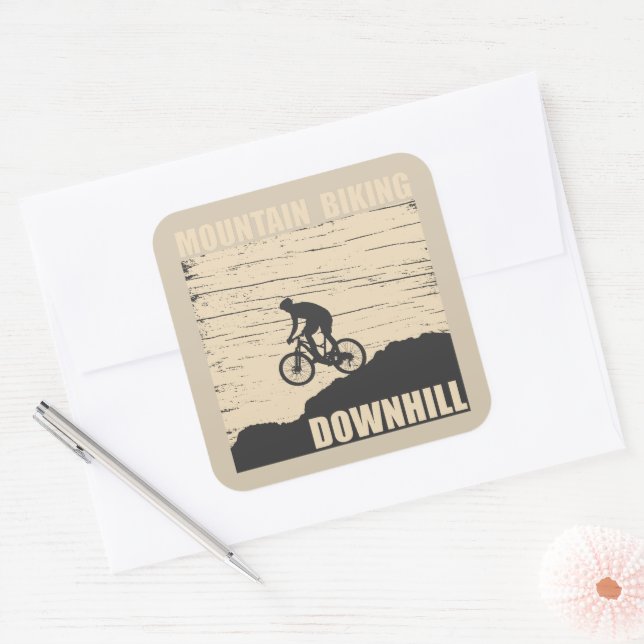Mountain biking Downhill Square Sticker (Envelope)
