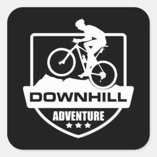 Mountain biking Downhill Square Sticker