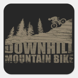 Mountain biking Downhill Square Sticker