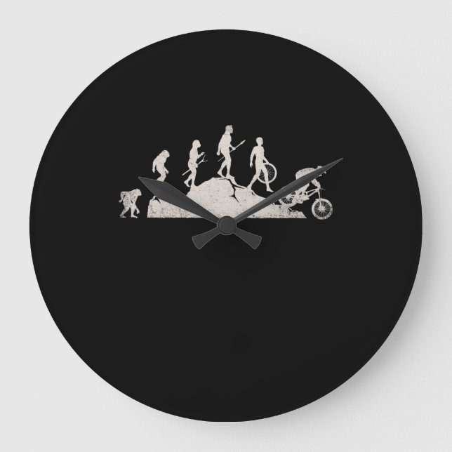 mountain biking evolution bicycle sport bike ride large clock (Front)
