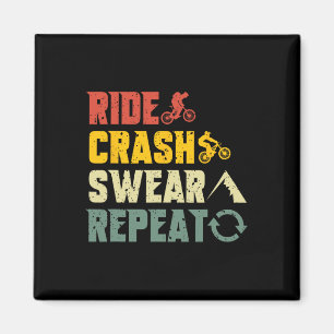 Mountain Biking Funny Ride Crash Swear Repeat Humo Magnet