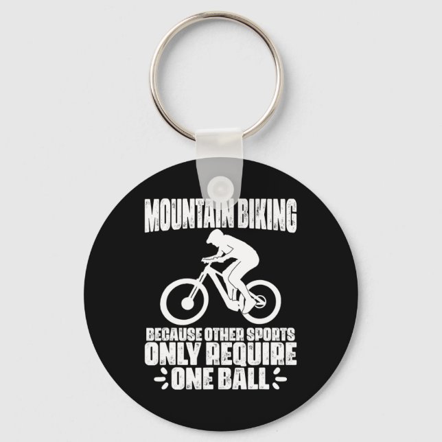 Mountain Biking Funny Sporting Cyclists _1  Key Ring (Front)