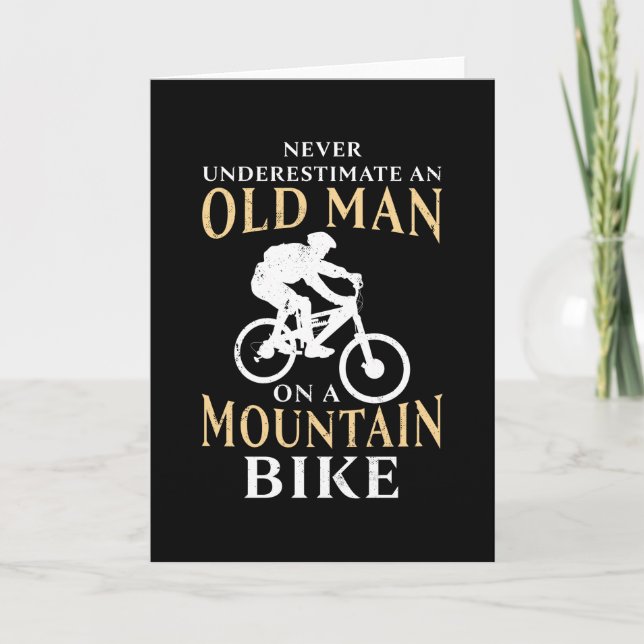 Mountain Biking Gift for Old Man Biker Card (Front)