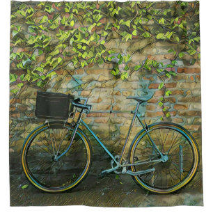 Mountain biking gift shower curtain