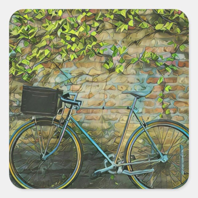 Mountain biking gift square sticker (Front)