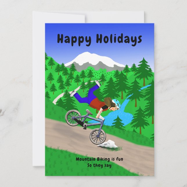 Mountain Biking Holiday Card (Front)