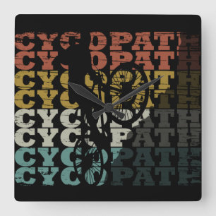 Mountain Biking Humour - Funny Cycling - Cycopath Square Wall Clock