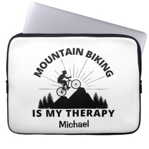 Mountain Biking Is My Therapy Laptop Sleeve