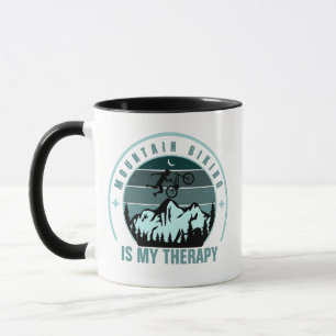 Mountain Biking Is My Therapy Moon Stars Sports Mug